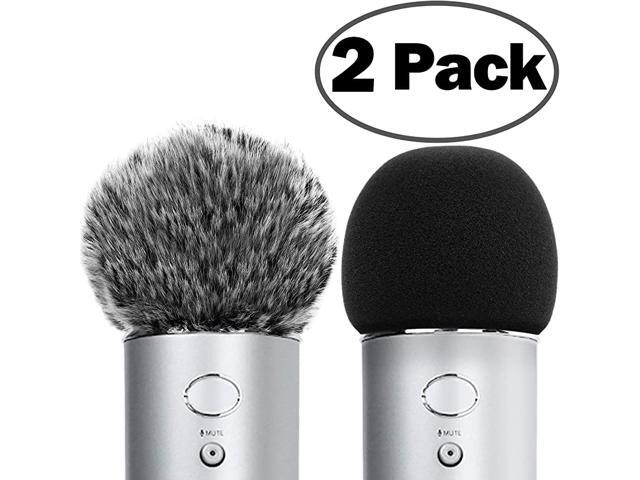 Microphone Cover for Blue Yeti Furry Windscreen +Foam Cover Compatible with Blue Yeti Yeti Pro Condenser Furry Foam Combo 2Pack