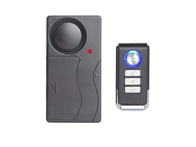 Wireless Vibration Alarm Antitheft Burglar Alarm for BicycleBikeMotorcycleCarVehiclesDoorWindow 110db Super Loud Remote Control Included