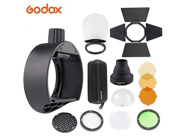 AKR1 Round Head Accessories Kit SR1 Flash Head Adapter Compatible for V860II TT685 TT600 and Canon Nikon Sony Camera Flash Speedlight