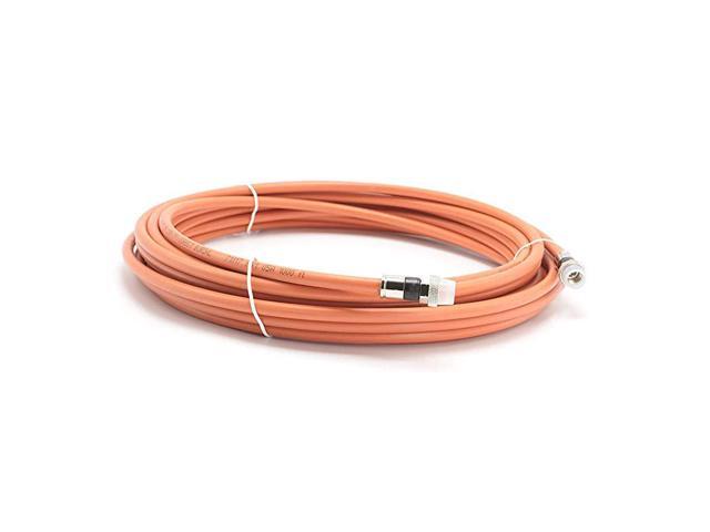 Feet Direct Burial Coaxial Cable RG6 Coax Cable Rubber Boot Outdoor Connectors Orange Designed for Waterproof and to Be Buried