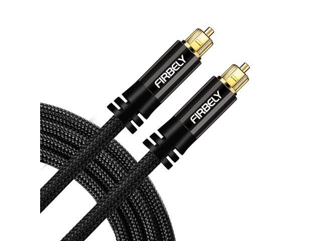 Digital Toslink Cable Optical Audio CableSPDIF Fiber Optic with Metal Connectors Braided Jacket Black Cable for Sound BarTV Speakers 20 feet