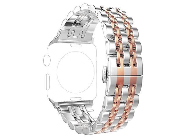 Compatible with Apple Watch Bands Series 6 SE 5 4 40mm 44mm Series 3 2 1 38mm 42mm for Women MenRose Gold Stainless Steel Band for iWatch Business