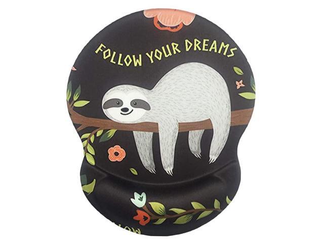 Pad with Wrist Support Non Slip pad Wrist Rest for Office Computer Laptop Mac Durable Comfortable Lightweight Ergonomic Support Mat Moon Baby Sloth