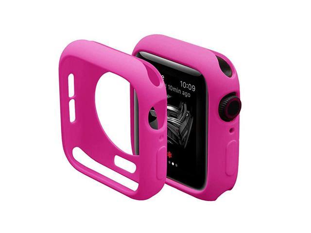 Ultra Thin Soft TPU Shockproof Built in Bumper Protector for iWatch Case Series 321 Barbie Pink 42mm