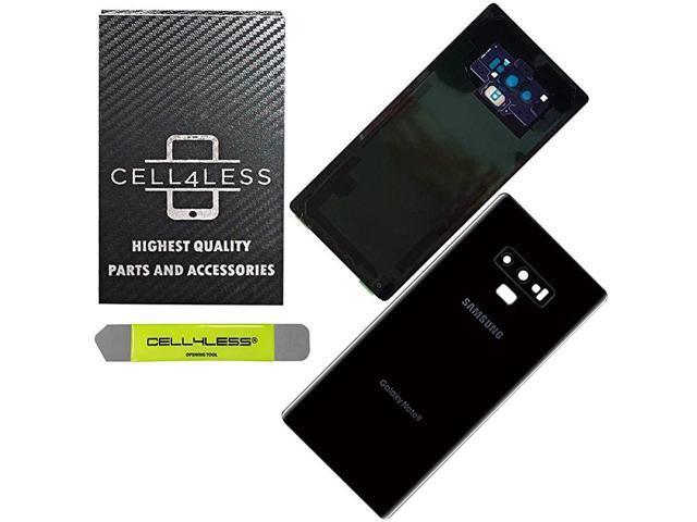 Compatible Back Glass Door Cover Housing Installed Camera Frame Lens Adhesive Replacement Samsung Galaxy Note 9 Any Carrier N960 Black