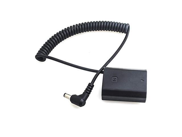 Extendable Power Cable Adapter for DC Connector to Decoded DC Coupler Dummy Battery NPFZ100 for Sony A7III A7RIII A7SIII A7RM4 A7RIV A9 A6600 A7C