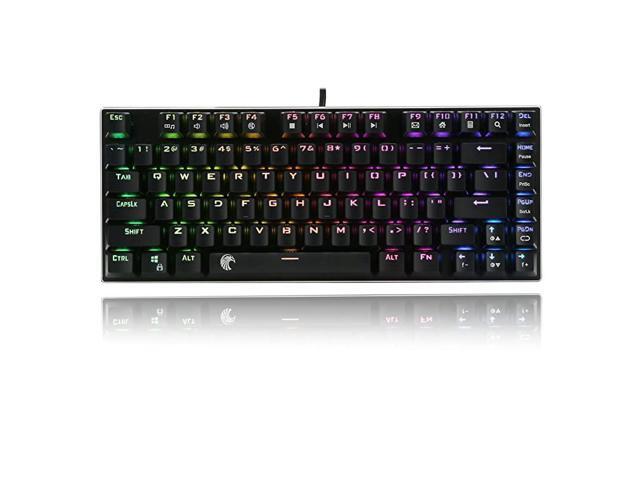 EYooso Z88 RGB 60 Mechanical Gaming Keyboard Red Switch LED Backlit Water Resistant Compact 81 Keys AntiGhosting for Mac PC Black