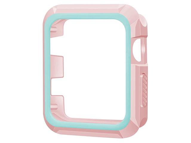 Compatible with Apple Watch Case 38mm Rugged Slim Protective iWatch Case for Apple Watch Series 321 PinkGreen