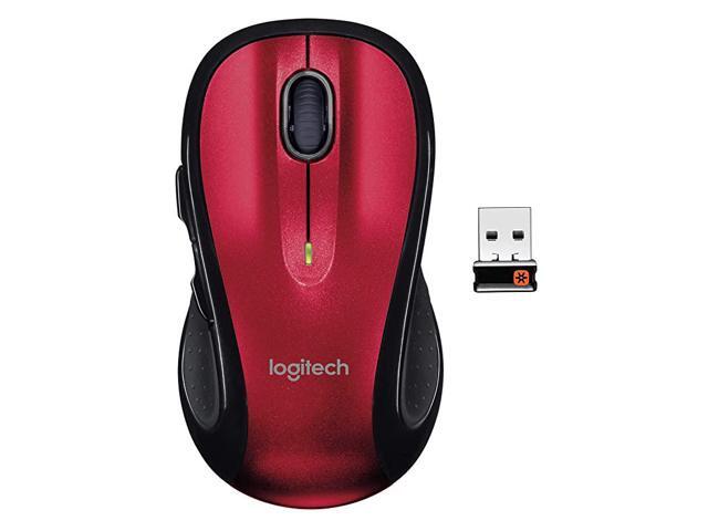 M510 Wireless Computer Mouse Comfortable Shape with USB Unifying Receiver with BackForward Buttons and SidetoSide Scrolling Red