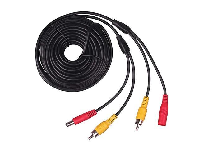 RCA Plug DC Power Cord Video AV Extension Cable for CCTV Security Car Tuck Bus Trailer Reverse Parking Backup Camera 5 Meters 16ft by
