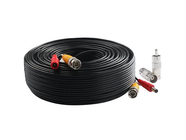 BNC Video Power Cable 150 Feet PreMade AllinOne Video Security Camera Cable Wire with Two Connectors for CCTV DVR Surveillance System