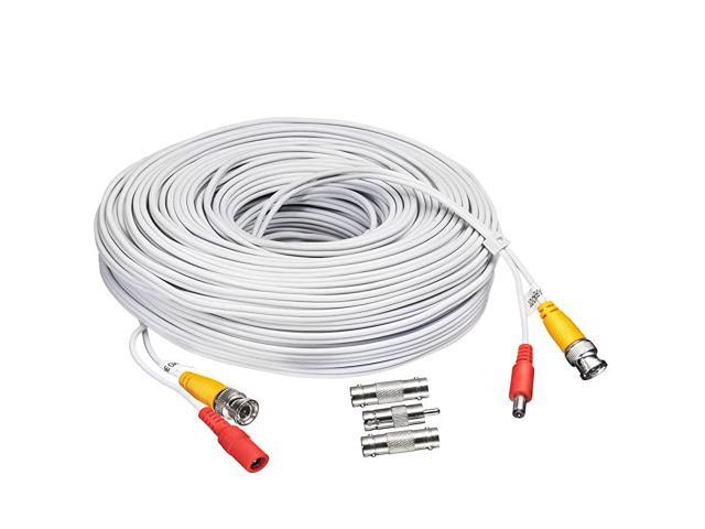 CCTV DVR Cable Video Surveillance Security System Camera Coaxial Wire Cord Connector 60ft Premade AllinOne with Power Cord 60 Feet