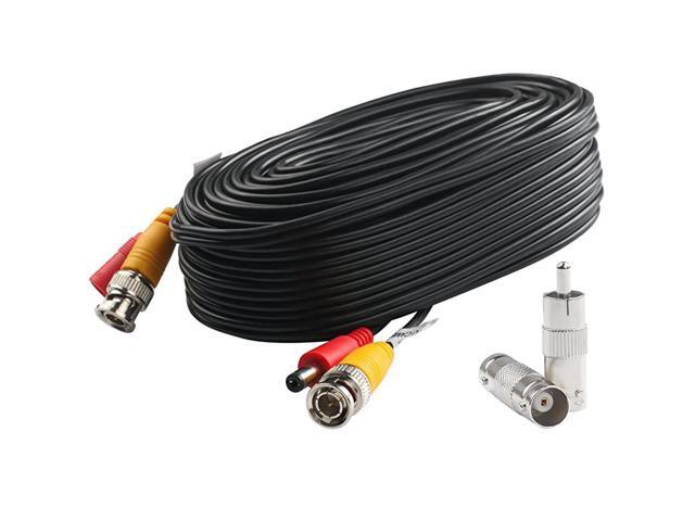 BNC Video Power Cable 50 Feet PreMade AllinOne Video Security Camera Cable Wire with Two Connectors for CCTV DVR Surveillance System