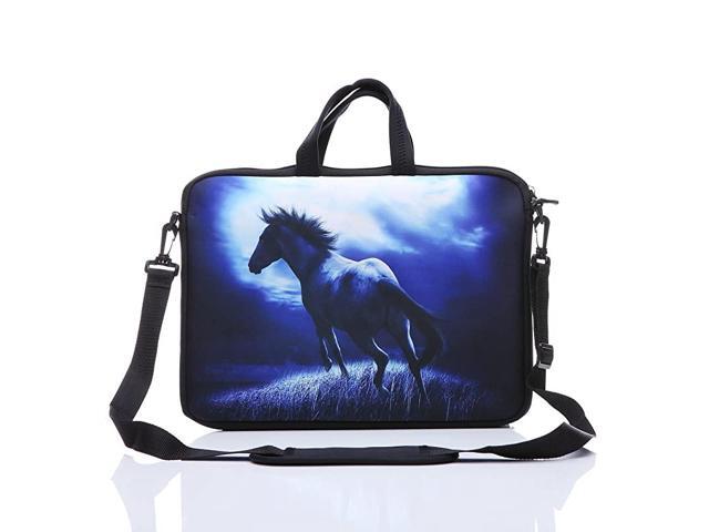 Laptop Shoulder Sleeve Case and Tablet Bag for most 97 10 101 102 IpadNotebookeBookReaders blue horse