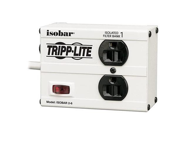 IBAR26D Isobar 2 Outlet Surge Protector Power Strip 6ft Cord RightAngle Plug Metal Lifetime Limited Warranty Dollar 25000 Insurance