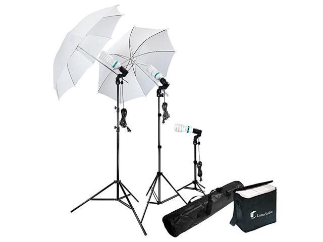 LMS103 Soft Lighting Umbrella Kit Day Light Color 700 Watt Output Lighting with Tripod Stands and Carry Bag