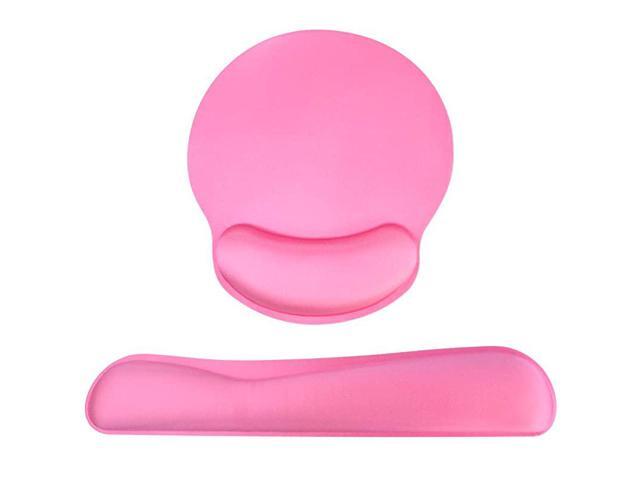 Wrist Rest Pad Mouse Pad Memory Foam Rest Pads Sets for Comfortable Typing Wrist Pain Relief AntiSlip Rubber Base Rose