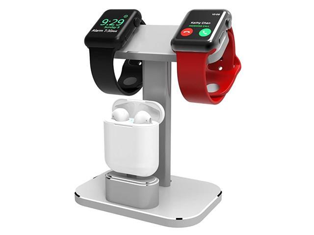 Compatible 2 in 1 Watch Stand Replacement for Apple Watch iWatch Charging Dock Station Stand Holder Aluminum Airpods Stand for Apple Watch Series 4
