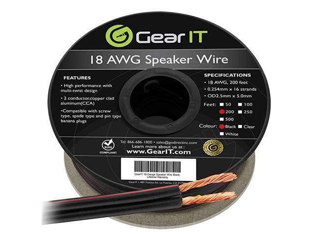 18AWG Speaker Wire Pro Series 18 Gauge Speaker Wire Cable 200 Feet 60 Meters Great Use for Home Theater Speakers and Car Speakers Black