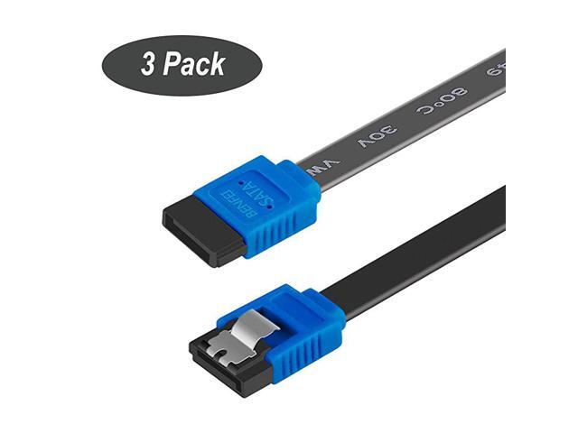 SATA Cable III 3 Pack SATA Cable III 6Gbps Straight HDD SDD Data Cable with Locking Latch 18 Inch Compatible for SATA HDD SSD CD Driver CD Writer