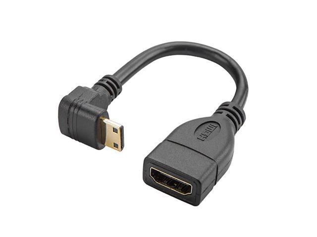 Mini HDMI to HDMI Cable 05ft 90 degree Downward Angle MiniHDMI Male to HDMI Female adapter 1080P Full HD 3D for Camera Camcorder Graphics Card