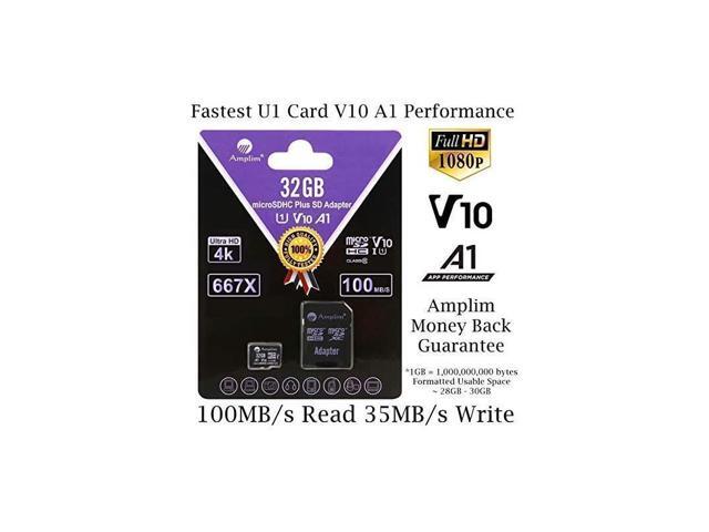 TF Memory Card 32GB Micro SD SDHC Card Plus Adapter 32 GB MicroSDHC Ultra High Speed 667X 100MBs UHS1 for Cell Phone Tablet Camera 3DS Fire MicroSD