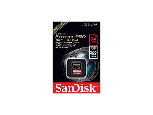 64GB SDXC SD Extreme Pro Memory Card UHSII Works with Fujifilm XT3 XT2 XT1 Mirrorless Camera 300MBs 4K V30 SDSDXPK064GANCIN Plus 1 Everything But