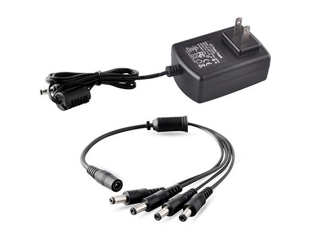 DC 12V 2A Security Camera Power Adapter with 1 to 4 Power Splitter for Security Camera System