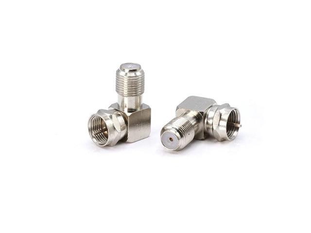 Cable Right Angle Connector 25 Pack for Tight Corners and Flat Panel TV Mounting 90 Degree F Type Adapter for Coax Cable and Wall Plates