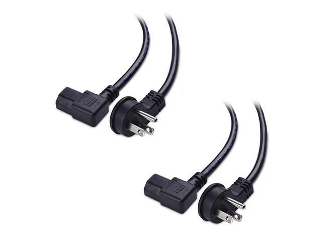2Pack 16 AWG Low Profile Right Angle Power Cord Power 6 Feet NEMA 515P to Angled IEC C13