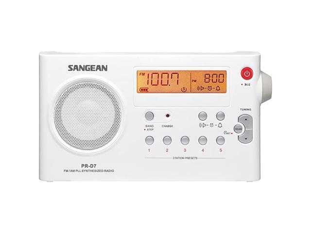 PRD7 AMFM Digital Rechargeable Portable Radio White One Size