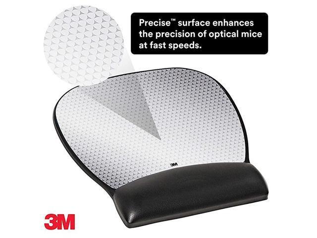 Precise Mouse Pad with Gel Wrist Rest Soothing Gel Comfort with Durable Easy to Clean Leatherette Cover Optical Mouse Performance and Battery