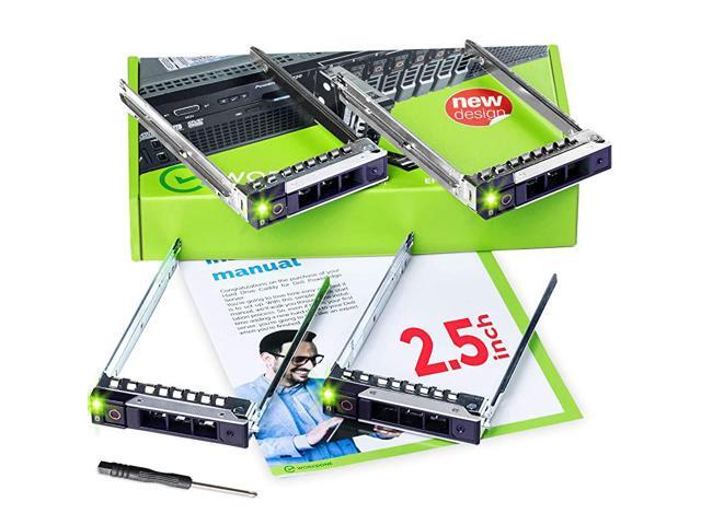 4Pack 25 inch Hard Drive Caddy Compatible for Dell PowerEdge Servers 14th Gen R440 R640 R740 R740xd R840 R940 R6415 and More Bright LED SSD SAS