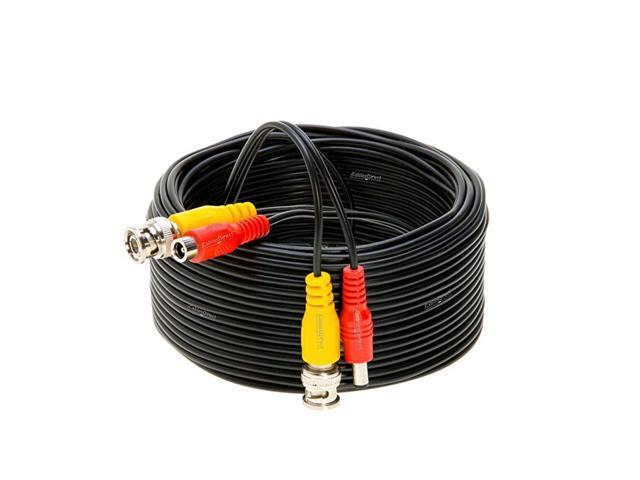 Black Premade BNC Video Power CableWire for Security Camera CCTV DVR Surveillance System Plug Play Black 50