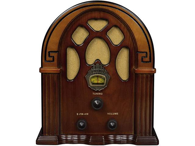 CR31D Companion Retro AmFM Tabletop Radio with Bluetooth Receiver Walnut