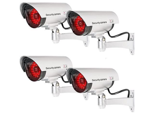 Bullet Dummy Fake Surveillance Security CCTV Dome Camera Indoor Outdoor with 30 Illuminating LED Light and Security Alert Sticker Decals S304 4