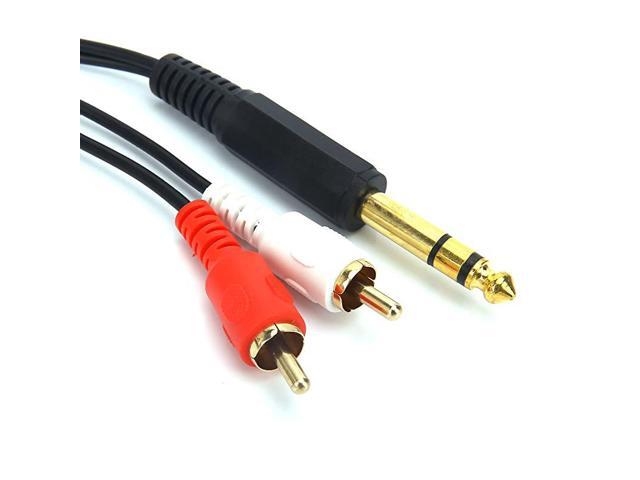 GoldPlated 635mm 14 inch Male TRS Stereo Plug to 2 RCA Phono Male Audio Y Splitter CableConnector Wire Cord Plug 15M