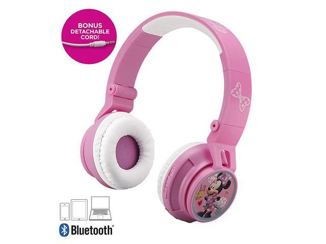 Minnie Mouse Bluetooth Headphones for Kids Wireless Rechargeable Foldable Bluetooth Headphones with Microphone Kid Friendly Sound and Bonus