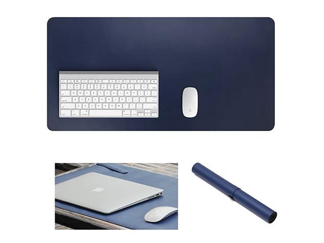 DualSided Extended Desk Pad Mat 315x157 Multifunctional PU Leather Large Office Writing Desk Computer Mat Mouse PadWaterproofUltra Thin BlueBlue