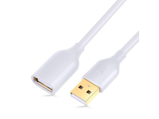 USB 20 10ft USB Extension Cable Type A Male to A Female USB Cable Extension Extender Cord with GoldPlated Connectors White