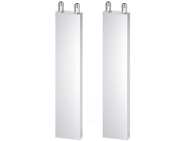 Aluminum Water Cooling Block Liquid Water Cooler Heat Sink System for PC Computer CPU Graphics Radiator Heatsink Endothermic Head Silver 2pcs40mm x