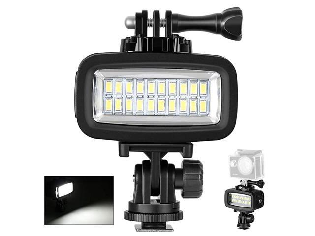 Waterproof Up to 131ft40m Underwater 20 LED 700LM Flash Dimmable Fill Night Light with 3 Color FilterWhite Orange Purple for GoPro Hero 7 6 5 4 3+