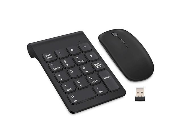 Wireless Numeric Keypad Mini 24G 18 Keys Number Pad Portable Silent Financial Accounting Numeric Keypad Keyboard Extensions with Wireless Mouse