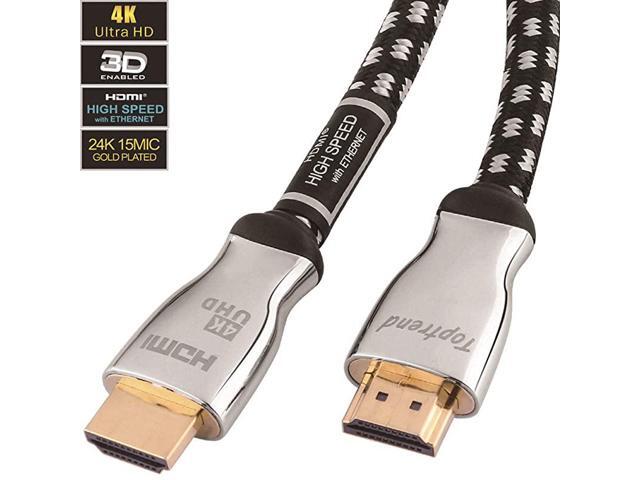 HDMI Cable 6ft HDMI 20 Cord Supports 1080p 3D 2160p UHD HDR Ethernet and Audio Return CL3 for inWall Installation 28AWG Braided for HDTV Xbox