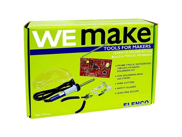 FM Radio DIY Soldering Kit with Tools Soldering Iron Side Cutters Safety Glasses Lead Free Solder Great Stem Project
