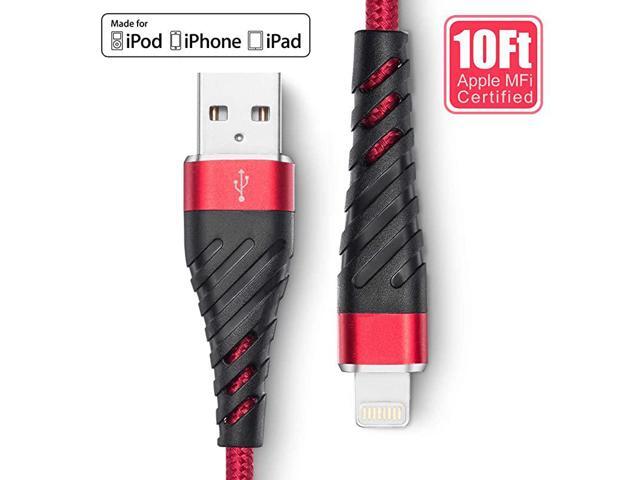 Charger 10 ft MFiCertified Lightning Cable 10 FootLong Durable Braided 10 feet Nylon Metal Connector Charger Cord Compatible with 1111Pro11Max