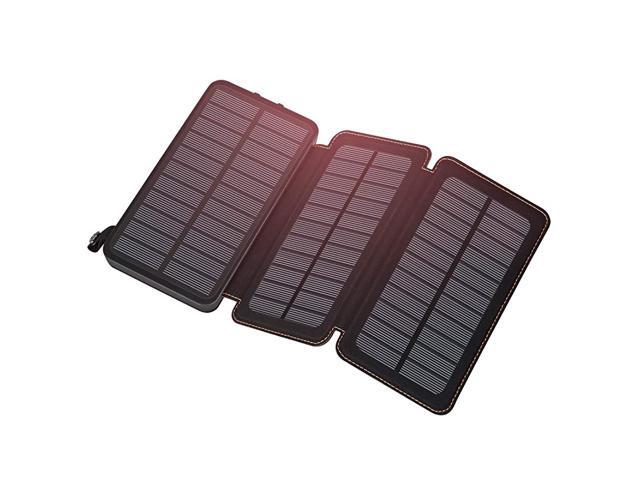 Solar Charger 24000mAh Solar Power Bank with 3 Solar Panels Portable Phone Chargers for Smart Phones Tablets and More