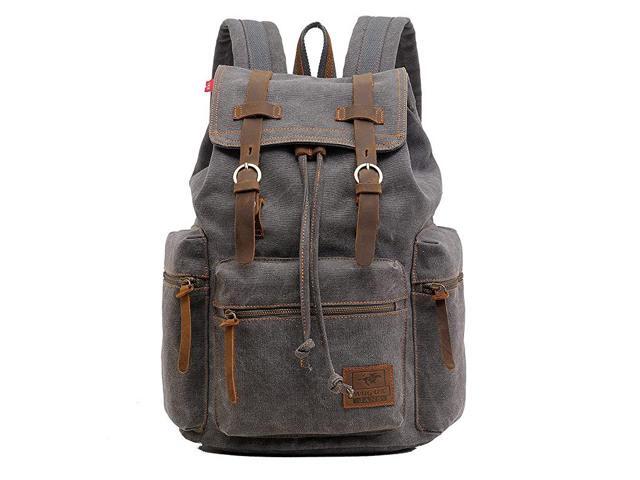 Capacity Canvas Vintage Backpack for School Hiking Travel 1215 Laptop