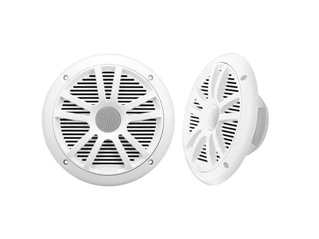 MR6W 180 Watt Per Pair 65 Inch Full Range 2 Way Weatherproof Marine Speakers Sold in Pairs White