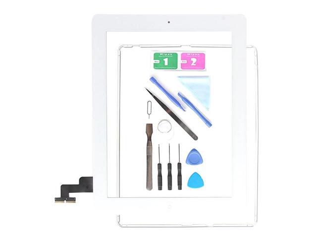 Replacement Screen for iPad 2 A1395 A1396 A1397iPad2 Touch Screen Digitizer Front Glass Assembly WhiteIncludes Home Button +Camera Holder+